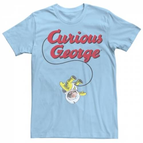 LICENSED CHARACTER キャラクター Tシャツ 青 ブルー 【 BLUE LICENSED CHARACTER CURIOUS GEORGE SPACE EXPLORER TEE LIGHT 】 メンズファッション トップス Tシャツ カットソー