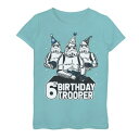 ストームトゥルーパー ハット キャップ 帽子 グラフィック Tシャツ 青色 ブルー スターウォーズ 【 STAR WARS STORMTROOPER PARTY HATS TRIO 6TH BIRTHDAY TROOPER GRAPHIC TEE / TAHI BLUE 】 キッズ ベビー マタニテ