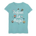 【★Fashion THE SALE★7/12午前10時迄】ハリーポッター マジック グラフィック Tシャツ 青色 ブルー 【 HARRY POTTER BELIEVE IN MAGIC CUTE CARTOON TEXT GRAPHIC TEE / TAHI BLUE 】 キッズ ベビー マタニティ トップス カットソー