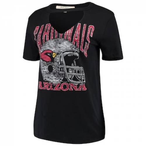 UNBRANDED 黒 ブラック アリゾナ カーディナルス Vネック Tシャツ 【 BLACK UNBRANDED JUNK FOOD ARIZONA CARDINALS FASHION CUT OUT VNECK TSHIRT ACR 】 レディースファッション トップス Tシャツ カットソー