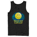 キャラクター 黄色 イエロー ロゴ タンクトップ 黒色 ブラック 【 LICENSED CHARACTER DAZED AND CONFUSED YELLOW SMILEY HAZE LOGO TANK TOP / BLACK 】 メンズファッション トップス Tシャツ カットソー