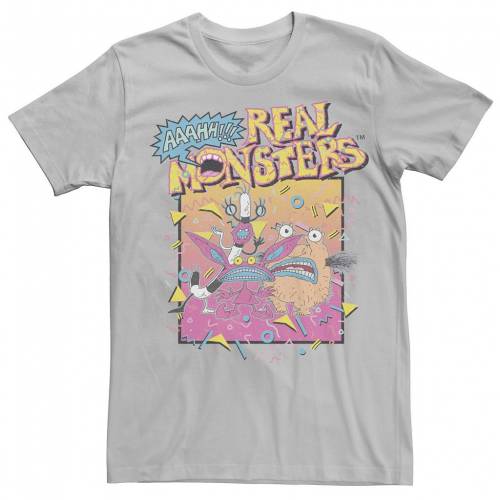 キャラクター レアル ロゴ Tシャツ 銀色 シルバー AAAHH!!! 【 LICENSED CHARACTER REAL MONSTERS RETRO GROUP LOGO TEE / SILVER 】 メンズファッション トップス カットソー