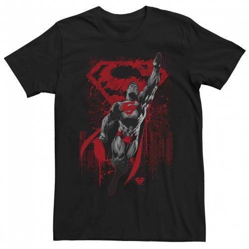 キャラクター ディーシー コミックス ロゴ グラフィック Tシャツ 黒色 ブラック 【 LICENSED CHARACTER DC COMICS SUPERMAN DARK HUE PORTRAIT LOGO GRAPHIC TEE / BLACK 】 メンズファッション トップス カットソー
