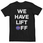 キャラクター ロゴ Tシャツ 黒色 ブラック 【 LICENSED CHARACTER NASA WE HAVE LIFT OFF TEXT STACK LOGO TEE / BLACK 】 メンズファッション トップス カットソー