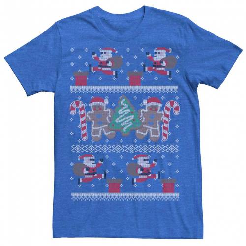 キャラクター クリスマス トレーナー グラフィック Tシャツ ヘザー 【 LICENSED CHARACTER SANTA 8-BIT UGLY CHRISTMAS SWEATER STYLE GRAPHIC TEE / ROYAL HEATHER 】 メンズファッション トップス カットソー キャラクター クリスマス トレーナー グラフィック Tシャツ ヘザー 【 LICENSED CHARACTER SANTA 8-BIT UGLY CHRISTMAS SWEATER STYLE GRAPHIC TEE / ROYAL HEATHER 】 メンズファッション トップス カットソー