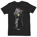 マーベル 灰色 グレー グラフィック Tシャツ 黒色 ブラック 【 MARVEL AVENGERS ENDGAME INFINITY STONE GAUNTLET GREY SCALE GRAPHIC TEE / BLACK 】 メンズファッション トップス カットソー