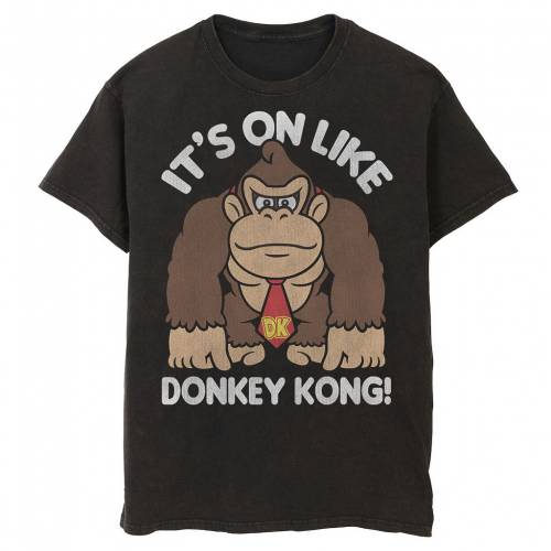 【★スーパーSALE★6/11深夜2時迄】キャラクター Tシャツ 黒色 ブラック IT S 【 LICENSED CHARACTER NINTENDO ON LIKE DONKEY KONG OUTLINE POSTER TEE / BLACK 】 メンズファッション トップス…