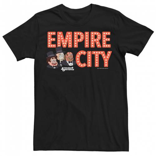 キャラクター ユニバース シティ ロゴ Tシャツ 黒色 ブラック 【 LICENSED CHARACTER CARTOON NETWORK STEVEN UNIVERSE EMPIRE CITY MARQUEE LOGO TEE / BLACK 】 メンズファッション トップス カットソー
