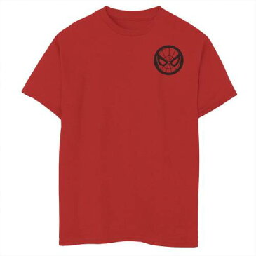 LICENSED CHARACTER キャラクター スパイダー Tシャツ 赤 レッド 【 RED LICENSED CHARACTER MARVEL SPIDER MAN POCKET MASK SYMBOL TEE 】 キッズ ベビー マタニティ トップス Tシャツ