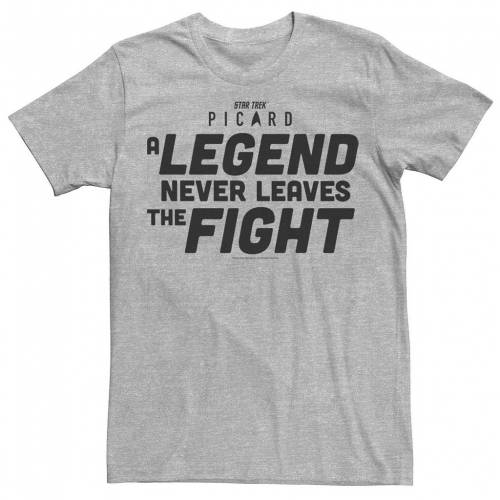 キャラクター レジェンド Tシャツ ヘザー TREK: 【 LEGEND HEATHER LICENSED CHARACTER STAR PICARD A NEVER LEAVES THE FIGHT TEE ATHLETIC 】