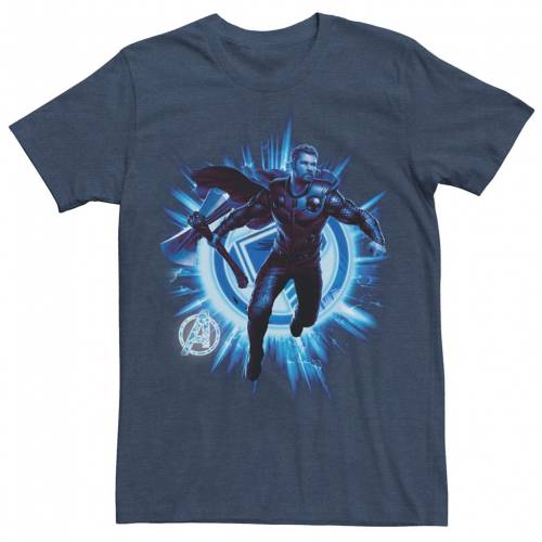 マーベル ライトニング Tシャツ 紺色 ネイビー ヘザー 【 MARVEL AVENGERS ENDGAME THOR LIGHTNING TEE / NAVY HEATHER 】 メンズファッション トップス カットソー