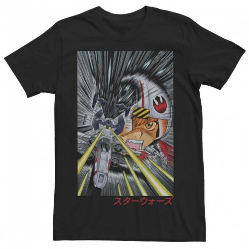 Tシャツ 黒色 ブラック スターウォーズ 【 STAR WARS LUKE SKYWALKER ANIME STYLE POSTER TEE / BLACK 】 メンズファッション トップス カットソー