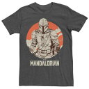 【★Fashion THE SALE★7/12午前10時迄】橙 オレンジ Tシャツ チャコール ヘザー スターウォーズ 【 STAR WARS THE MANDALORIAN ORANGE SUN PORTRAIT TEE / CHARCOAL HEATHER 】 メンズファッション トップス カットソー