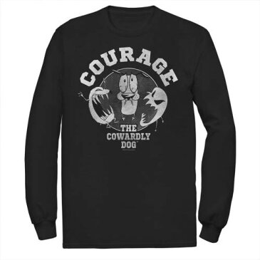 LICENSED CHARACTER キャラクター Tシャツ 黒色 ブラック メンズ 【 LICENSED CHARACTER CARTOON NETWORK COURAGE THE COWARDLY DOG GHOSTLY PAIR TEE BLACK 】
