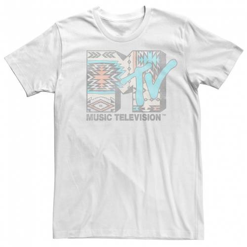 饯  ꡼ T  ۥ磻 Ⱦµ  LICENSED CHARACTER MTV FADED GEOMETRIC PATTERN LOGO SHORT SLEEVE TEE / WHITE  󥺥եå ȥåץ åȥ