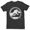 キャラクター ロゴ Tシャツ 黒色 ブラック 【 LICENSED CHARACTER JURASSIC WORLD SPRAY PAINT STENCIL L...