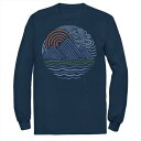 【★Fashion THE SALE★1/14迄】キャラクター Tシャツ 紺色 ネイビー 【 LICENSED CHARACTER SUNSET AND MOUNTAIN WAVES DESIGN TEE / NAVY 】 メンズファッション トップス カットソー