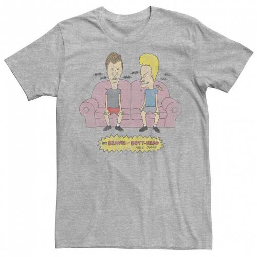 キャラクター スリーブ Tシャツ ヘザー 半袖 【 LICENSED CHARACTER BEAVIS AND BUTTHEAD COUCH LAUGHS..