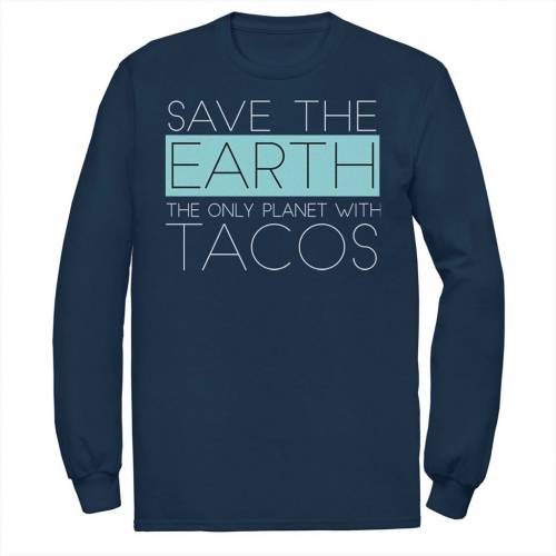 キャラクター Tシャツ 紺色 ネイビー 【 LICENSED CHARACTER EARTH IS THE ONLY PLANET WITH TACOS TEE / NAVY 】 メンズファッション トップス カットソー