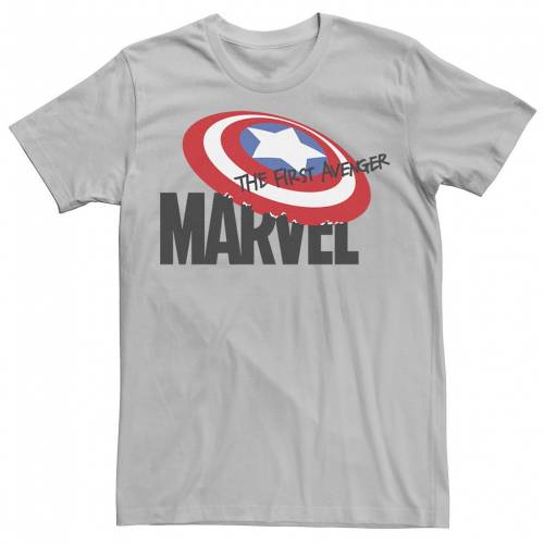 【★スーパーSALE★9/11深夜2時迄】マーベル アベンジャー・アヴェンジャー ロゴ グラフィック Tシャツ 銀色 シルバー 【 MARVEL CAPTAIN AMERICA THE FIRST AVENGER SHIELD LOGO GRAPHIC TEE / SILVER 】 メンズファッション トップス カットソー