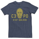 Tシャツ 紺色 ネイビー ヘザー スターウォーズ 【 STAR WARS C-3PO STAY GOLDEN TEE / NAVY HEATHER 】 メンズファッション トップス カットソー