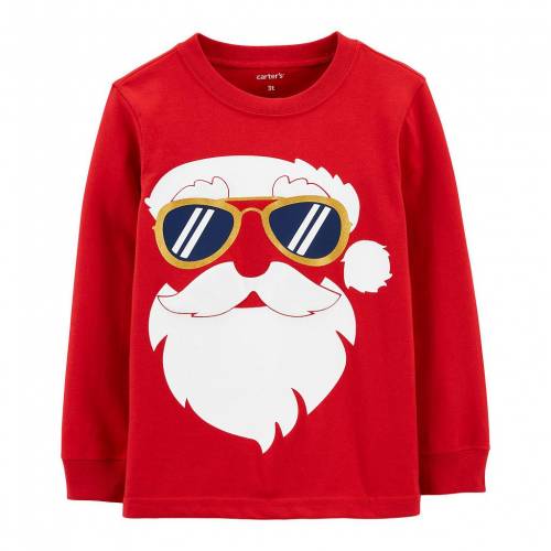 カーターズ CARTER'S ベビー 赤ちゃん用 ジャージー Tシャツ 赤 レッド CARTER'S 【 RED TODDLER SANTA JERSEY TEE 】 キッズ ベビー マタニティ トップス Tシャツ