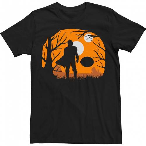 【★スーパーSALE★9/11深夜2時迄】キャラクター Tシャツ 黒色 ブラック スターウォーズ 【 LICENSED CHARACTER THE MANDALORIAN HALLOWEEN MOONS SILHOUETTE TEE BLACK 】