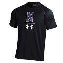 UNBRANDED 黒 ブラック サイドライン パフォーマンス Tシャツ 【 BLACK UNBRANDED UNDER ARMOUR NORTHWESTERN WILDCATS SIDELINE STACK PERFORMANCE TSHIRT NWT 】 メンズファッション トップス Tシャツ カットソー