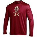 UNBRANDED ボストン カレッジ イーグルス サイドライン スリーブ Tシャツ 赤 レッド 【 SLEEVE RED UNBRANDED UNDER ARMOUR MAROON BOSTON COLLEGE EAGLES SIDELINE STACK LONG TSHIRT BOS 】 メンズファッション トップ