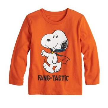 JUMPING BEANS ベビー 赤ちゃん用 グラフィック Tシャツ オータム 橙 オレンジ FANGTASTIC" 【 ORANGE JUMPING BEANS TODDLER PEANUTS SNOOPY HALLOWEEN GRAPHIC TEE AUTUMN 】 キッズ ベビー マタニティ トップ