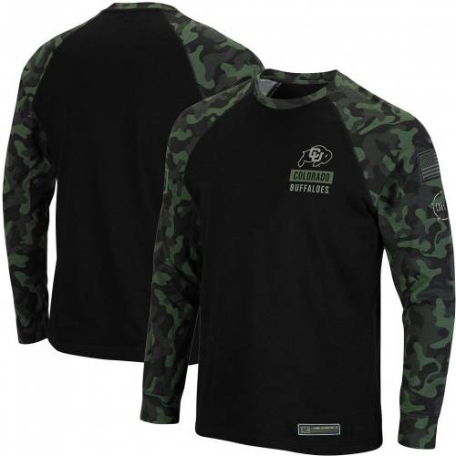 コロシアム 黒色 ブラック コロラド バッファローズ カモ柄 ラグラン スリーブ Tシャツ 長袖 【 SLEEVE COLOSSEUM BLACK OHT MILITARY APPRECIATION CAMO RAGLAN TSHIRT COL 】