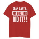 キャラクター クリスマス グラフィック Tシャツ 赤 レッド 【 LICENSED CHARACTER DEAR SANTA MY BROTHER DID IT CHRISTMAS GRAPHIC TEE / RED 】 キッズ ベビー マタニティ トップス カットソー