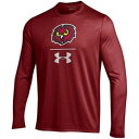 UNBRANDED テンプル サイドライン スリーブ Tシャツ 赤 レッド 【 SLEEVE RED UNBRANDED UNDER ARMOUR GARNET TEMPLE OWLS SIDELINE STACK LONG TSHIRT TEM 】 メンズファッション トップス Tシャツ カットソー