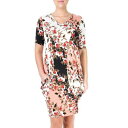 hX y NINA LEONARD PRINT DRAPED TUNIC DRESS / z fB[Xt@bV