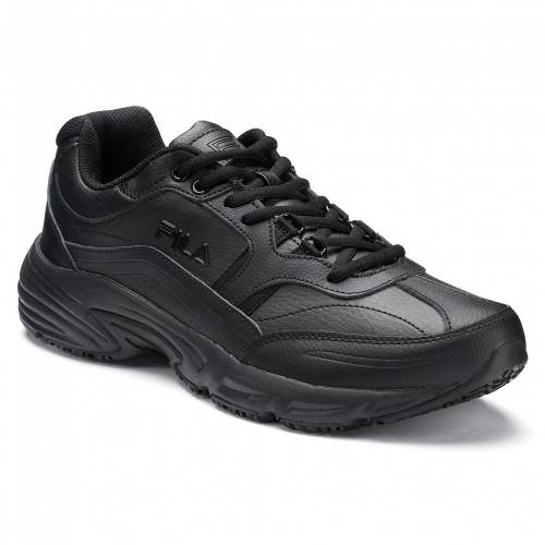 フィラ スニーカー 運動靴 黒色 ブラック スニーカー 【 FILA MEMORY WORKSHIFT WALKING SHOES BLACK 】