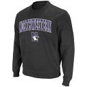 コロシアム チャコール ノースウェスタン ワイルドキャッツ ロゴ クルー スウェットシャツ トレーナー & 【 COLOSSEUM CHARCOAL NORTHWESTERN WILDCATS ARCH LOGO CREW NECK SWEATSHIRT / NWT CHARCO 】 メンズファッ