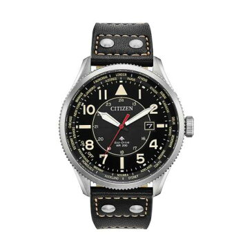 CITIZEN レザー ウォッチ 時計 黒色 ブラック 【 WATCH CITIZEN ECODRIVE PROMASTER NIGHTHAWK LEATHER BX101002E BLACK 】 腕時計 メンズ腕時計