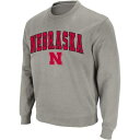 コロシアム ヘザー 灰色 グレー グレイ ネブラスカ ロゴ クルー スウェットシャツ トレーナー & 【 COLOSSEUM HEATHER GRAY NEBRASKA HUSKERS ARCH LOGO CREW NECK SWEATSHIRT / NEB GREY 】 メンズファッション トッ