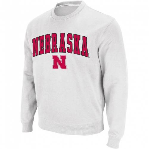 コロシアム 白色 ホワイト ネブラスカ ロゴ クルー スウェットシャツ トレーナー & 【 COLOSSEUM WHITE NEBRASKA HUSKERS ARCH LOGO CREW NECK SWEATSHIRT / NEB WHITE 】 メンズファッション トップス