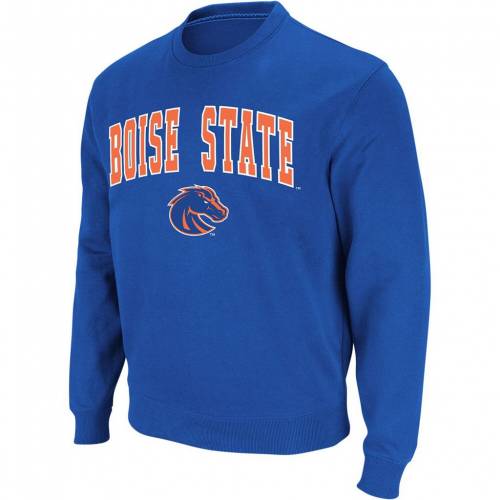 コロシアム スケートボード ブロンコス ロゴ クルー スウェットシャツ トレーナー 青色 ブルー ボイシステイト & 【 COLOSSEUM ROYAL BOISE STATE BRONCOS ARCH LOGO CREW NECK SWEATSHIRT / BOI BLUE 】 メンズファ