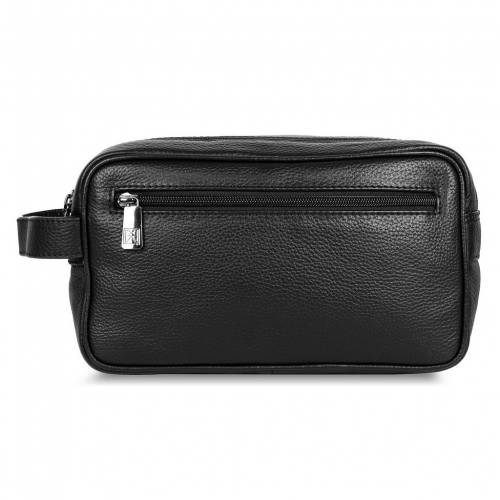 レザー バッグ 黒色 ブラック 【 KARLA HANSON ROGER LEATHER TOILETRY ORGANIZER BAG / BLACK 】 レディースバッグ