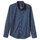 LANDS' END ボタンダウン 【 Big And Tall Poplin Button-down Shirt 】 Blue Multi Floral