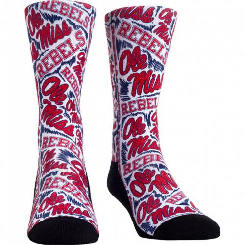 靴下 レベルス ロゴ クルー ミシシッピ 【 UNBRANDED ROCK EM SOCKS OLE MISS REBELS LOGO SKETCH CREW / OLE MULTI 】 インナー 下着 ナイトウエア レディース レッグ