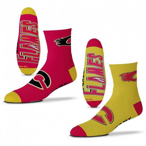 ڡѡSALE12/112ۥ륬꡼ ե졼ॹ 2    å  UNBRANDED FOR BARE FEET CALGARY FLAMES 2-PACK TEAM QUARTER-LENGTH SOCKS / FLM RED  ʡ  ʥȥ  å