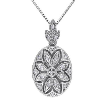 STELLA GRACE 銀色 シルバー ダイヤモンド ネックレス T.W. 【 SILVER STELLA GRACE STERLING 1 10 CARAT DIAMOND LOCKET PENDANT NECKLACE 】 ジュエリー アクセサリー レディースジュエリー ネックレス