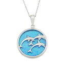【★スーパーSALE★6/11午前2時迄】青色 ブルー 銀色 シルバー ネックレス 【 UNBRANDED LAB-CREATED BLUE OPAL STERLING SILVER TRIPLE DOLPHIN PENDANT NECKLACE / MULTI NONE 】 ジュエリー アクセサリー レディースジュエリー ペンダント