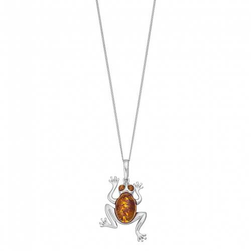 【★スーパーSALE★6/11深夜2時迄】銀色 シルバー ネックレス 【 UNBRANDED STERLING SILVER AMBER FROG PENDANT NECKLACE / 】 ジュエリー アクセサリー レディースジュエリー ペンダント