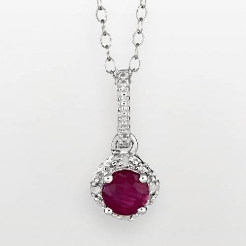 銀色 シルバー ダイヤモンド 【 CELEBRATION GEMS STERLING SILVER RUBY AND DIAMOND ACCENT FRAME PENDANT / 】 ジュエリー アクセサリー レディースジュエリー ネックレス ペンダント