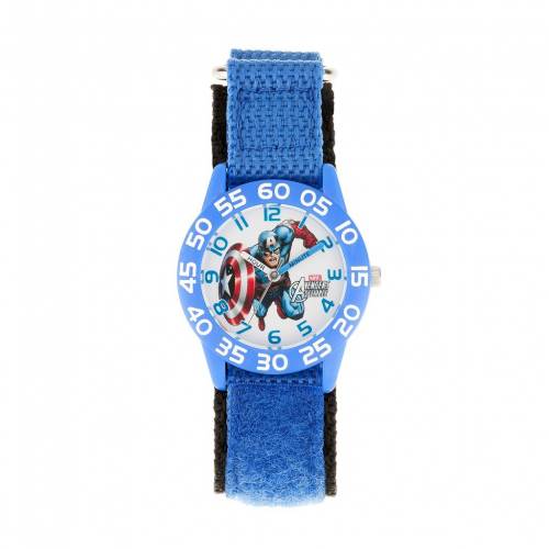 タイム ウォッチ 時計 青色 ブルー KIDS' 【 MARVEL AVENGERS ASSEMBLE CAPTAIN AMERICA TIME TEACHER ..