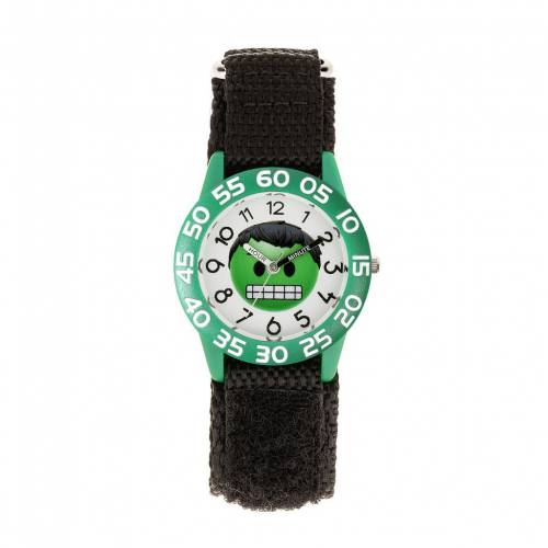 タイム ウォッチ 時計 黒色 ブラック KIDS' 【 MARVEL HULK EMOJI TIME TEACHER WATCH / BLACK 】 腕時..